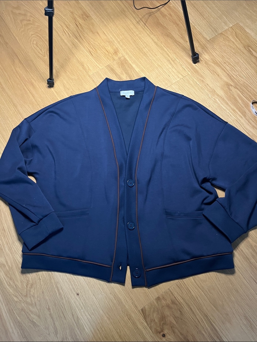 Evereve Corrinne Sleek Sweatshirt Cardigan size XL
